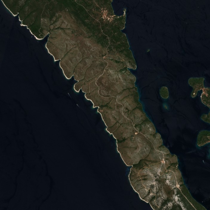 Zadar térségében — műholdfelvétel