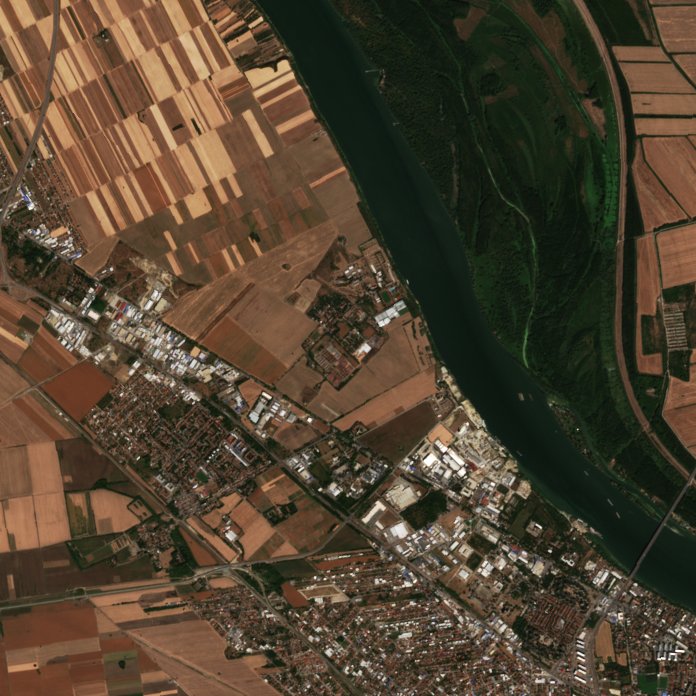 Leégett terület műholdról — Zemun