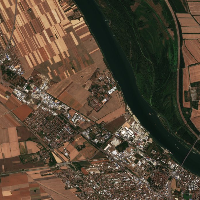 Leégett terület műholdról — Zemun