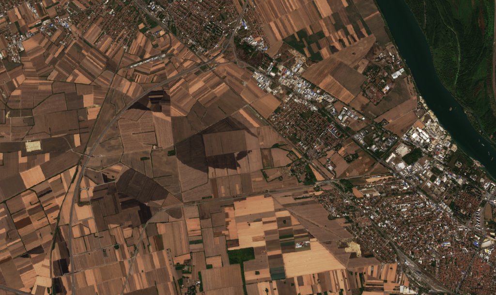 A Zemun térségében pusztító tűz leégett területe műholdról, 2026. október 2.